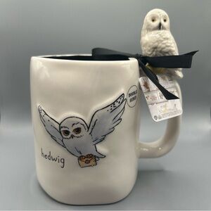 Rae Dunn Harry Potter Hedwig Mug With Hedwig On Handle Double Sided Owl NEW